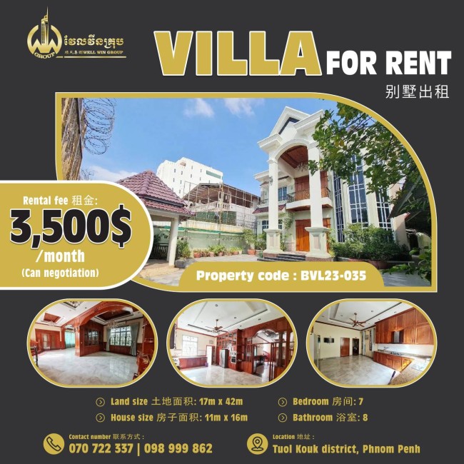 Villa for rent BVL23-035